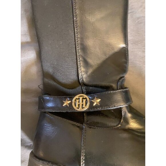 Tommy Hilfiger girls Size 3 Boots Black Riding Design Classic Side Zip Tall - Picture 4 of 5